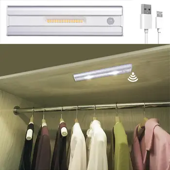 Spinta Šviesos Prožektorius USB Įkrovimo Judesio Įvadinis Automatinis Režimas Kabinetas Šviesos Cool Balta Virtuvės Spinta Koridoriuje