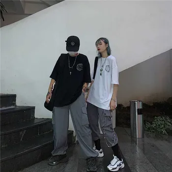 NiceMix 2020 harajuku Hip-hop Pusė Rankovės korėjos moterų Marškinėliai Negabaritinių Japonija Kietas Streetwear Tees Marškinėliai femal Prarasti Streetwear