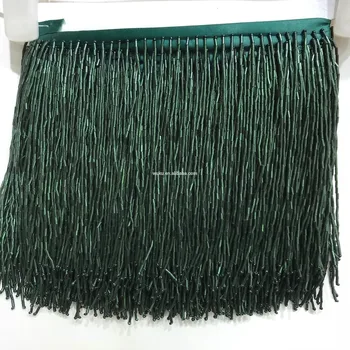 Bugles karoliukai 15 cm, plotis šokių suknelė dekoratyviniai kutai kutas apdailos grandinės 5-6 kieme maišą tamsiai žalios