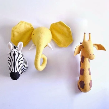 3D Gyvūnų Galvos Sienos Mielas Įdaryti Sienos Kabantys Žaislai, Vaikų Kambarys Gyvūnų Sienos Skulptūros
