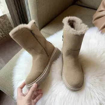 Sniego batai vidurio vamzdis matinio patogus plokščiadugnis šiltas medvilnės batai žiemą studentų moteriški medvilniniai bateliai, laisvalaikio karšto pardavimui naujas
