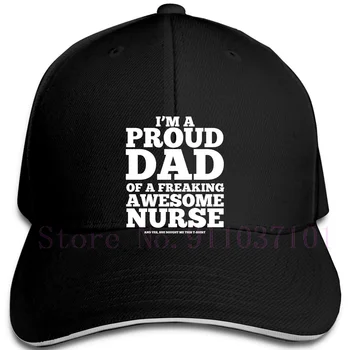 Didžiuojamės, Tėtis, Nuostabus Slaugytoja Baltas Švelnus Ponai Spausdinimo Prekės reguliuojamas kepurės Beisbolo kepuraitę su Snapeliu bžūp Vyrai Moterys