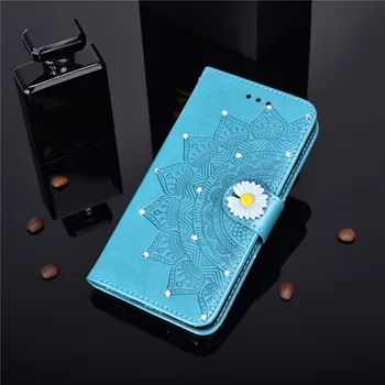 Mandala Diamond Apversti Odinis dėklas Piniginė Galinį Dangtelį Samsung Galaxy S10 S10e S20 Ultra FE 5G Lite A8 A6 Plius A7 A9 2018 A9S