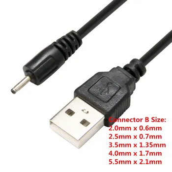 1pc USB A Male, kad 2.0/2.5/3.5/ 4.0/5.5 mm Jungtis DC 5V Kroviklis, Įkrovimo Maitinimo Laidas Laidas Maitinimo Laidas Adapteris