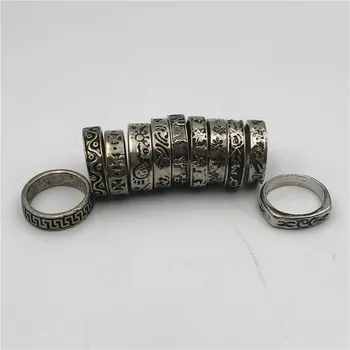 Naujausias Dizaino Senovės sidabro Žiedai Moterims Tuščiaviduriai Iš Metalo Derliaus Žiedai bižuterijos Pigiai