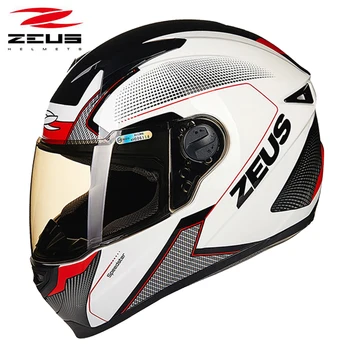 DZEUSAS ZS-811 visą veidą motociklo šalmas motociklų lenktynių šalmai unisex ketverių sezono kostiumą, nuimamas plaunamas įdėklas DOT patvirtinti