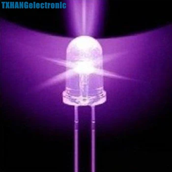 200PCS F5 5mm Turas Ultra Violet LED UV 390-395nm Raudonos Lempos 