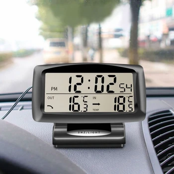 Automobilio Led Termometras Laiko Elektroninis Laikrodis Žiūrėti Automobilį Naktį Šviesos Laikrodis Temperatūros Ekranas Automobilio Salono Produktų Šviesos Auto Ac