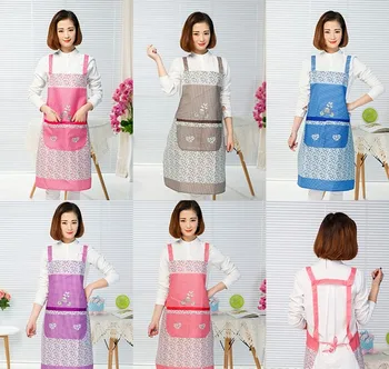 1PC moterų kūrybos spausdinti Juokinga virtuvės prijuostė su kišene rankšluosčiu, namų valymo reikmenys, kepimo prijuostė ELB 405
