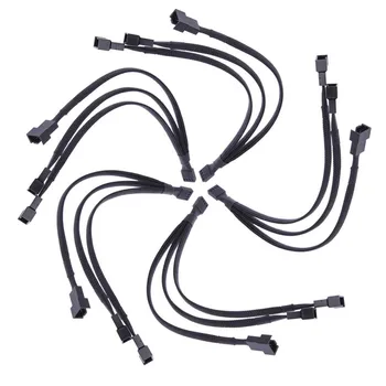 Išplėstinė Adapterio Kabelį Naują 4pin Fan 3 x 4pin/3pin PWM kabelio ilgintuvas 4pin 3 Būdais Y Splitter Cable