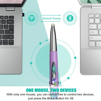 2.4 G Nešiojamų Kompiuterių Rašysenos Belaidės Pelės Pen Home Office Mini Optinė Ergonomiška, USB Įkrovimo RGB Apšvietimu ir 