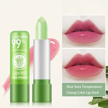 1PC Aloe Lippenbalsem Lūpų Grožio Lip Stick Alo Vera Hydraterende Kleur Veranderende Lippenstift Langdurige Lippenbalsem