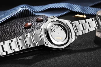 Naujas Atvyko CAROTIF Prekės Vyrų Laikrodžiai Montre Homme Prabangus Automatinis Mechaninis laikrodis Vyrams Suknelė Full Steel Vyrų Laikrodis