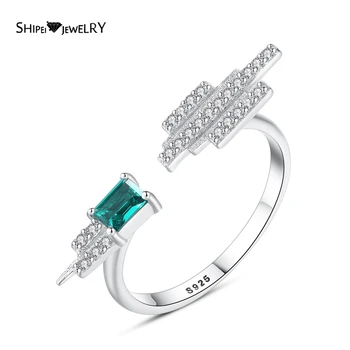 Shipei Romantiškas Mielas 925 Sterlingas Sidabro Smaragdas Sukurta Moissanite Akmuo, Vestuvių, Sužadėtuvių Fine Jewelry Žiedas Moterims