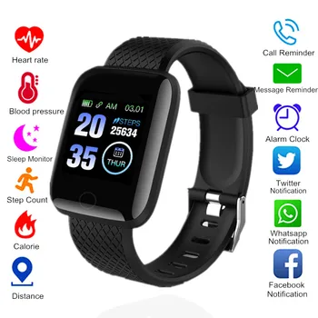 116 Plus Smart Watch Moterų, Vyrų Širdies ritmas, Apyrankės Fitness Tracker D13 Smartwatch Sporto Smarth Žiūrėti 