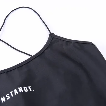 FASHSTREET Seksualus Spageti Dirželis Laiškas Spausdinti Backless Bodycon Playsuit 2020 Metų Vasaros Moterų Fitneso Treniruotės Romper Streetwear Įstaiga