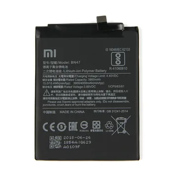 Originalus Xiaomi Didelės Talpos BN47 Telefono baterija Xiaomi Redmi 6 Pro Mi A2 Lite 3900mAh