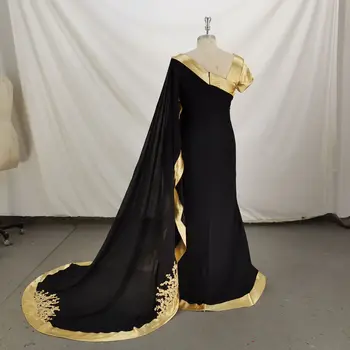 Oficialus vakare gown apdaras aukso aplikacijos undinė grindų ilgis vestuvių puotą suknelė Parama multi-color ir individualius Tinkinti