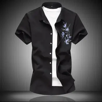 Prekės Originalios Slyvų Žiedų Rašalo Spausdinimo vyriški Laisvalaikio trumparankoviai Marškinėliai 2020 M. Vasarą Naujas Mados Marškinėliai Black