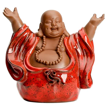 Pasisekė Maitrėjos Budos Laughing Buddha Keramikos amatai Papuošalų Laikymo Budos statula Namų Dekoracijos