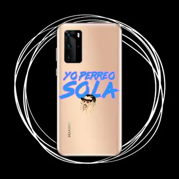 Yo Perreo Sola Blogas Katytė Telefono dėklas Skaidrios Huawei P20 30 P40 garbę 8 10i P smart 2019 Samsung A71 A21S S10 20 plus