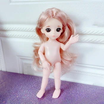 16cm Mergaitės Lėlės, Žaislai 3D Akis Cute Lėlės 13 Kilnojamojo Sujungta Nuogas, Nuogas Kūnas Mini Baby Doll, Žaislų Mergaitėms Dovanų