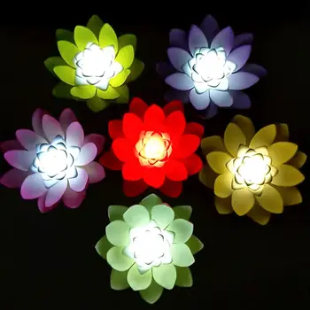 Dirbtinis Plūduriuojantis Naktį Šviesos diodų (LED) Lotus Lempa, Sodas, Tvenkinys, Baseinas Dekoro Lotus Lempos navidad luces led decoracion garliava