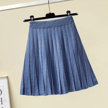 3xl plius dydis moterų ponios office sijonai 2019 m. rudenį, žiemą, plissee mėlyna faldas elgesys megzti plisuotos kelnės moteriška A5547