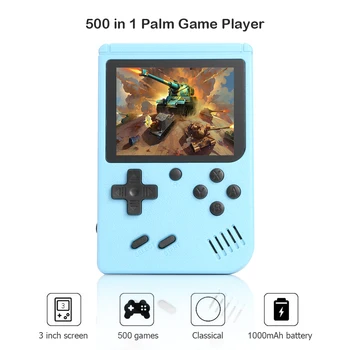 Žaidimų Konsolės Vaikams, Suaugusiems Kišenėje Žaidimų Konsolės Retro Gamepad Nešiojamą 500: 1 Vaizdo Žaidimai Player w/ Controller Įvairių spalvų