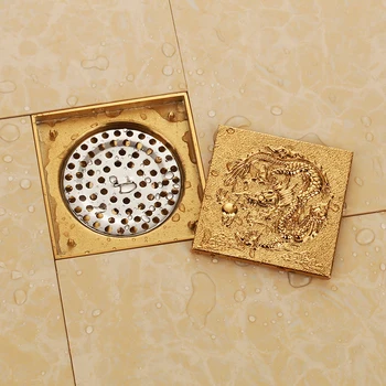 Aukso kieto žalvario 100 x 100mm aikštėje anti-kvapas grindų nutekėjimo vonios kambarys dušo nutekėjimo