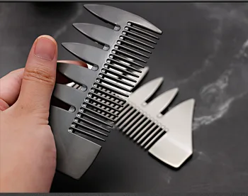2019 Aukštos kokybės Platų Dantų Metalo Barzda Nerūdijančio Plieno Plaukų Šukos dvipusis naftos galvos šukos