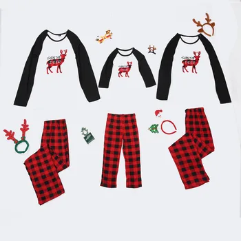 Šeimos Atitikimo Pižama Nustatyti 2020 Kalėdų Suaugusiems, Vaikams, Šeimai Derinti Drabužius Kalėdos Elniai Šeimos Sleepwear Šeimos Look Drabužių