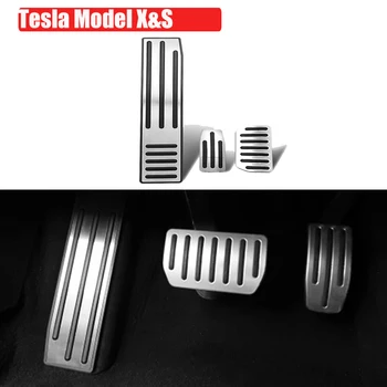 Automobilių Aksesuarai Tesla Aliuminio Lydinio, Ne Slydimo Nr. Gręžimo Dujų Stabdžio Pedalo Ir Dangtis Padas Tesla Model X 
