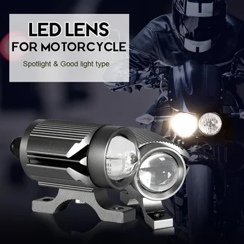LED Motociklo priekinis žibintas Tri-colour Projektorius Motociklą Vairavimo Dėmesio Street Moto Rūko žibintai DRL Vietoje Galvos Šviesos Žibintas, Dalys