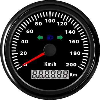 SAMDO 85mm Greičio Matuoklis Spidometras Odometras Su Posūkių Lempos Aukštas Šviesos Indikatorius 200 Km/h Km / h Automobilio Sunkvežimių Transporto priemonės
