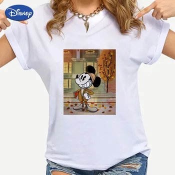 Disney Mickey Mokytojas Marškinėliai, Unisex Drabužių Vasaros Trumpas Rankovės Mados Europoje ir Amerikoje Ropa Estetinės Nežiūriu, Negabaritinių Hipster