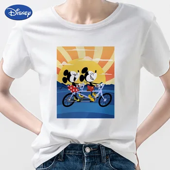 Disney Mickey Mokytojas Marškinėliai, Unisex Drabužių Vasaros Trumpas Rankovės Mados Europoje ir Amerikoje Ropa Estetinės Nežiūriu, Negabaritinių Hipster
