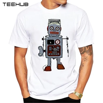 2019 TEEHUB Vyrų Mados Mielas Robotas Senovinių Žaislų Atspausdinta Marškinėliai trumpomis Rankovėmis Naujovė, O-kaklo Dizainas, Stalviršiai, Kietas Tee