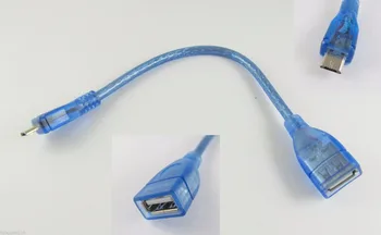10vnt 20cm Mėlyna Micro 5 Pin USB Male į USB Moterų OTG Host Duomenų Adapterio Kabelis