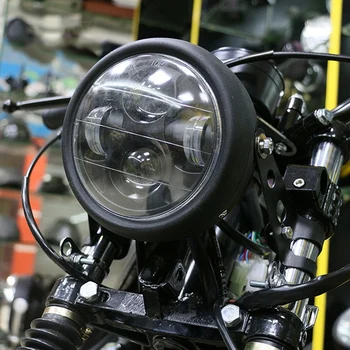 Motociklo priekinis žibintas,Universalus Motociklas Retro Shell White Objektyvas LED Žibintai Priekinių Žibintų