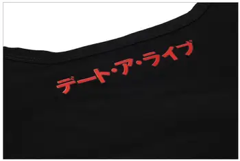 Anime DIENOS GYVENTI Vasaros juoda balta trumpas rankovėmis apvalios kaklo vyras moteris marškinėliai