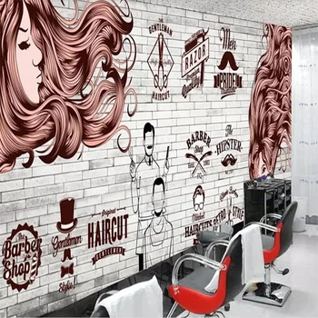Beibehang Užsakymą tapetai, 3d foto freskos Europos plaukų tendencijos kirpykla temą įrankiai sienos dokumentų namų dekoro papel de parede