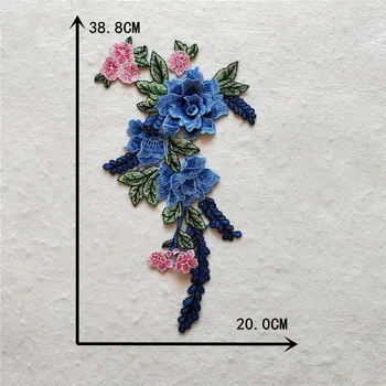 3D gėlių Poliesteris Nėrinių audinys, Siuvinėjimo Nėrinių Apykaklę siuvimo 