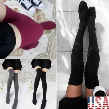 Moterų Šiltas Aprmhisy Rudens Žiemos Nauja 80cm Moterų Mados Medvilnės Minkštas Patogus Virš Kelio Elastinga Ilgai Sockings