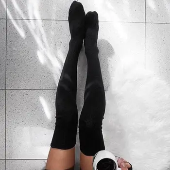 Moterų Šiltas Aprmhisy Rudens Žiemos Nauja 80cm Moterų Mados Medvilnės Minkštas Patogus Virš Kelio Elastinga Ilgai Sockings