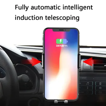 Universalus Belaidis Kroviklis Automobilinis Įkrovimo Aliuminio Lydinio Svorio Automobilinis Telefono Laikiklis Stovėti iPhone SamSung LG Xiaomi
