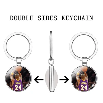 1pc/Set paketų prižiūrėtojų raktinę Keychain paveiksl Stiklo Kamuolys Key Chain Marškinėlių Numeris Dvigubus Šonus Brangakmenis Laiko Deluxe DG4464-4498