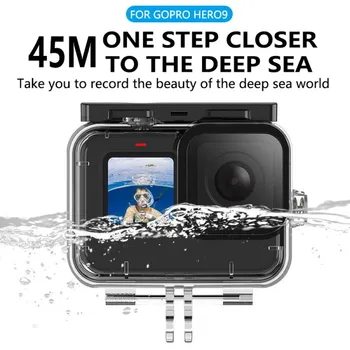 60m po vandeniu Vandeniui Atveju GoPro Hero 9 Apsauginį Korpuso Dangtelį Būsto Fotoaparato Objektyvą 60m Nardymo, Plaukimo Reikmenys*