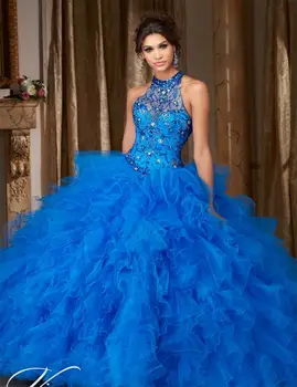 2018 Quinceanera šalies promenadzie Suknelė Debutante Brangioji Royal Blue vestido de noiva nuo Peties motina nuotakos suknelės