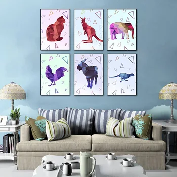 Drobė paintng namų puošybai animacinių filmų abstrakčiai gyvūnų plakatai sienos menas nuotraukas kambarį kambario dekoro